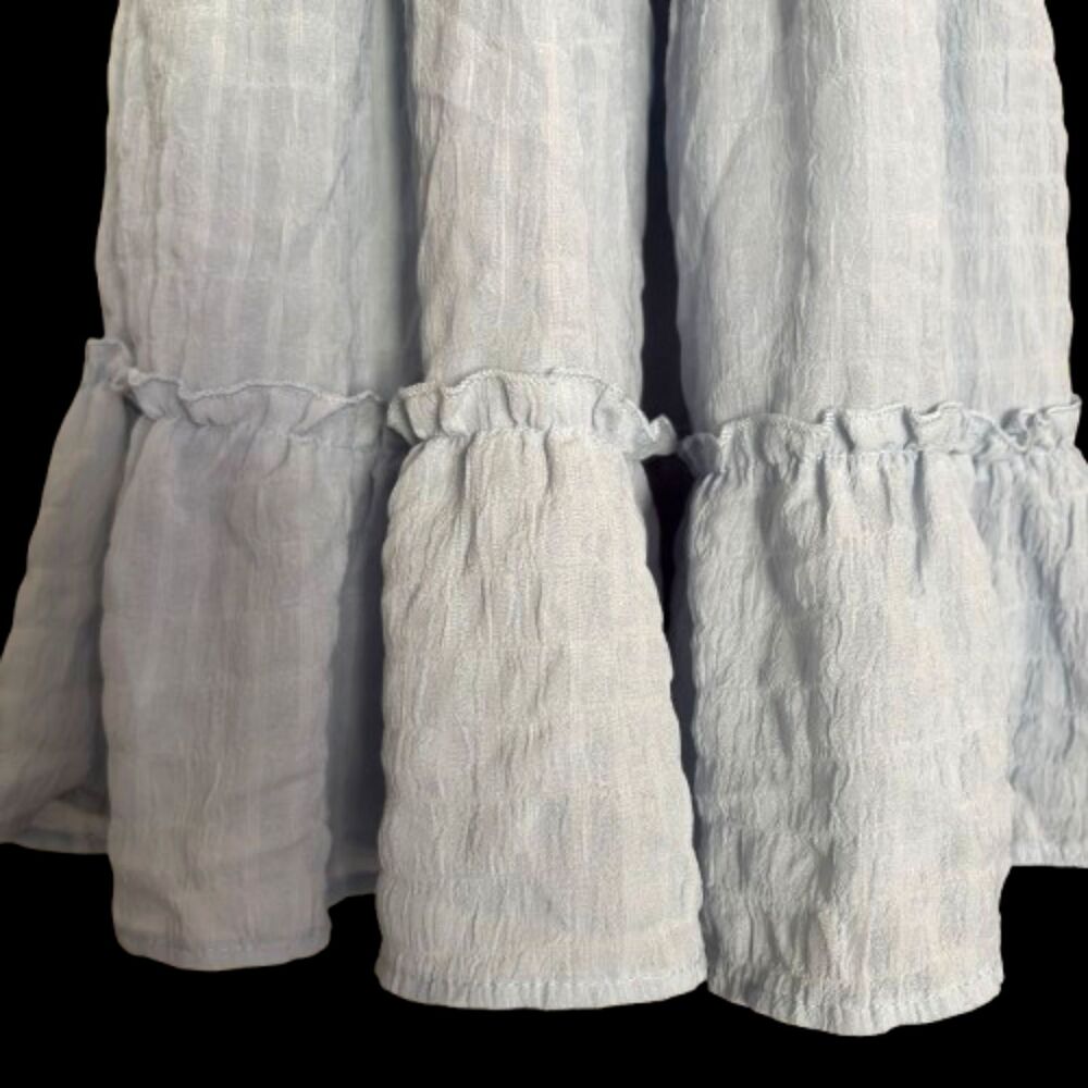 Love Squared Girls Fully Lined Baby Blue Cottage Core Ruffle Dress Size 12 #M - Picture 3 of 6